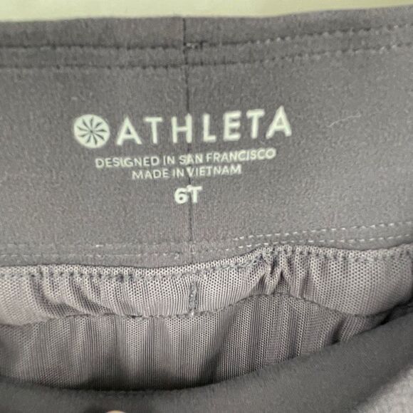 Athleta Black Mid Rise Attitude Ruched Athletic Jogger Pants Size 6T - Picture 4 of 8